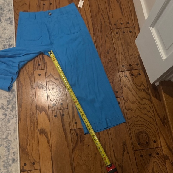 NWT Anthropologie Maeve The Colette Cropped Wide Leg Pants Linen Sky Blue 32 - Picture 11 of 11